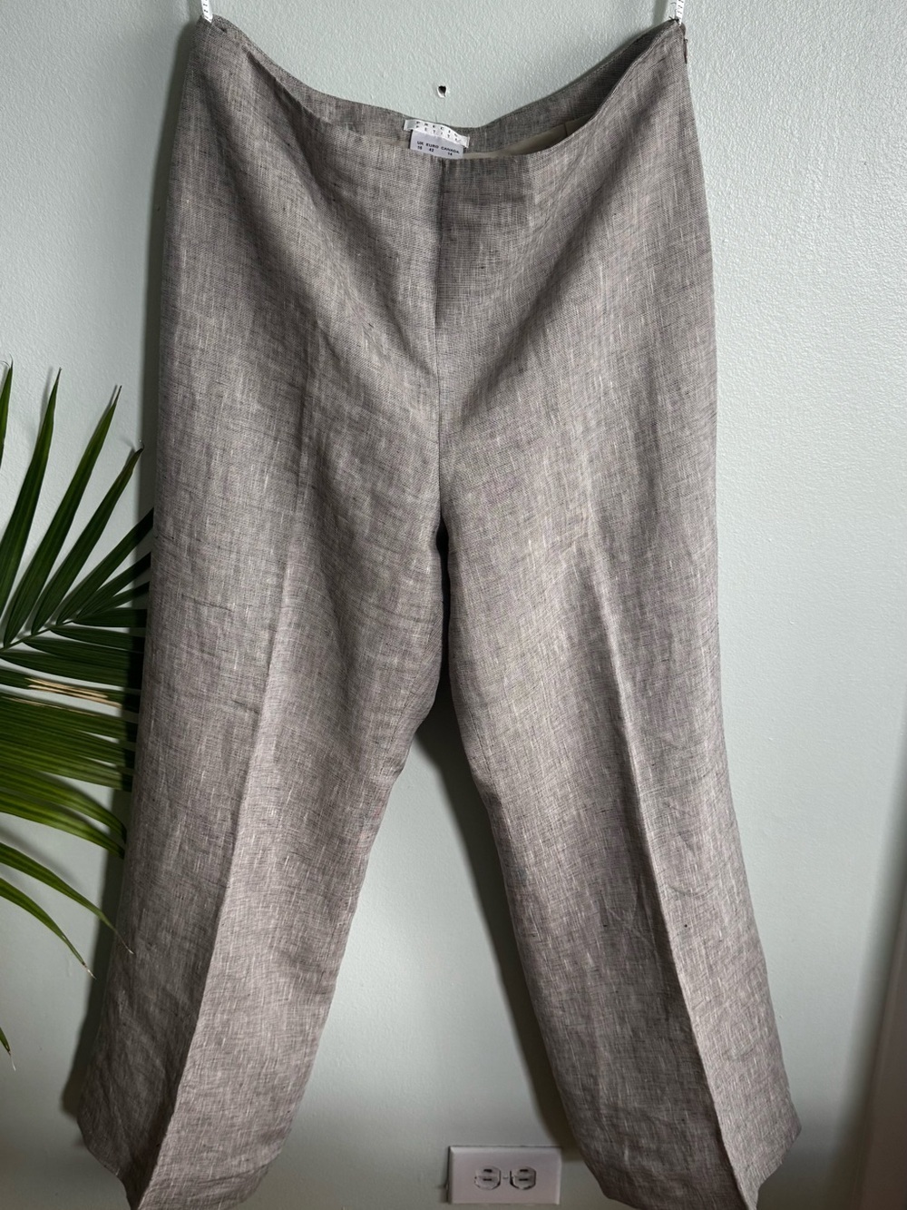 Women's Straight-Leg Linen Blend Pants - Light Gray